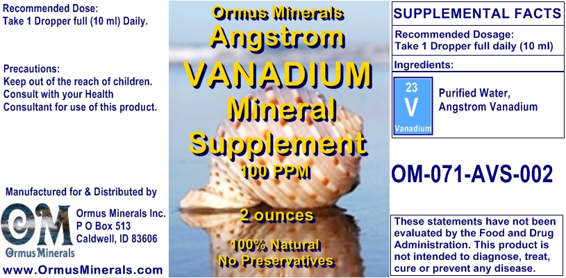 Angstrom Vanadium Mineral Supplement 2 ounces